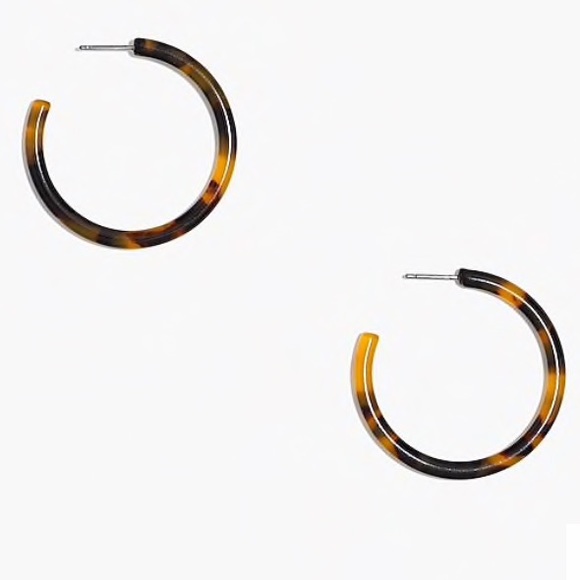 J Crew Tortoise Hoop Earrings - Picture 2 of 3